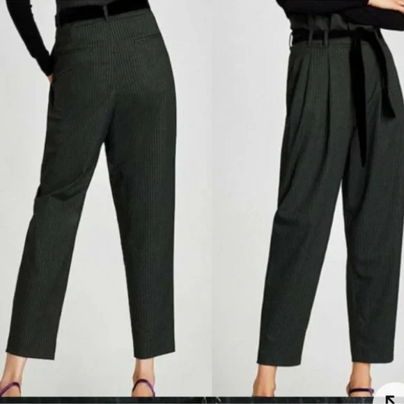 ZARA gray CONTRASTING STRIPED‎ Trousers medium - Picture 2 of 14